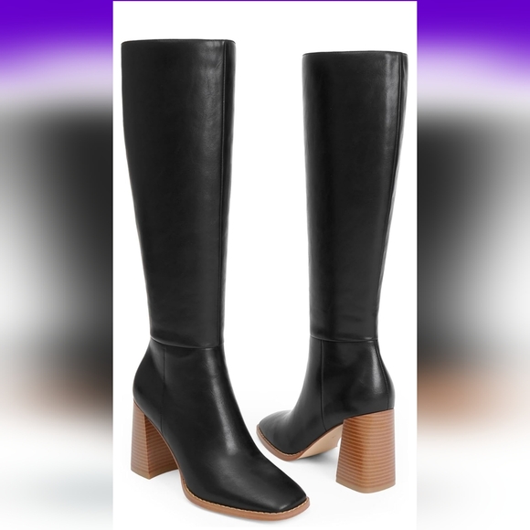 Women's Tall Black Knee High Boots Casual 11 - Picture 2 of 6
